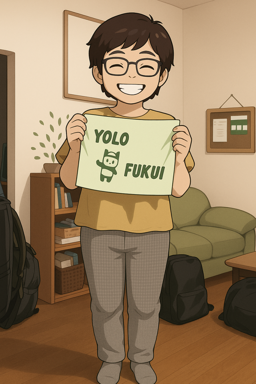 サインを持つ笑顔の女性